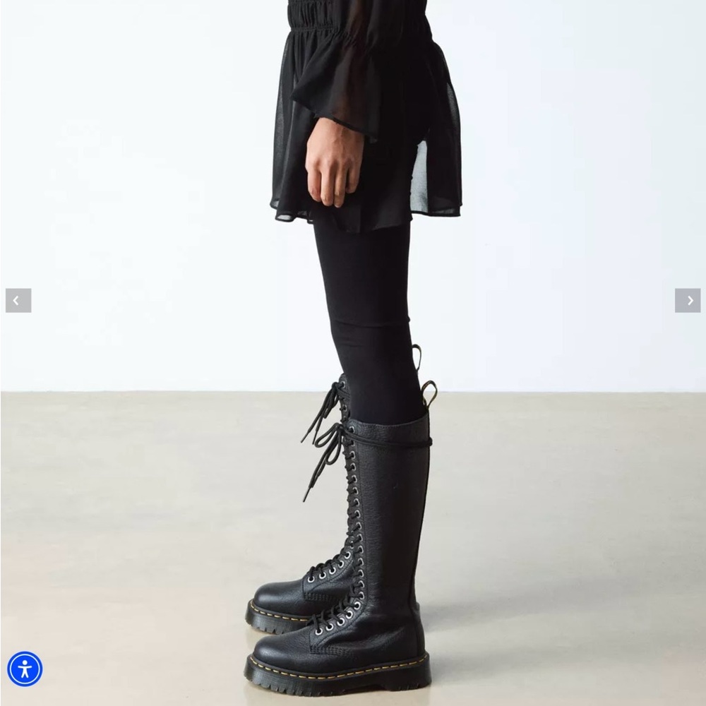 Dr. Martens Black 1B60 BEX PISA Lace-Up Platform Knee Boot **New**